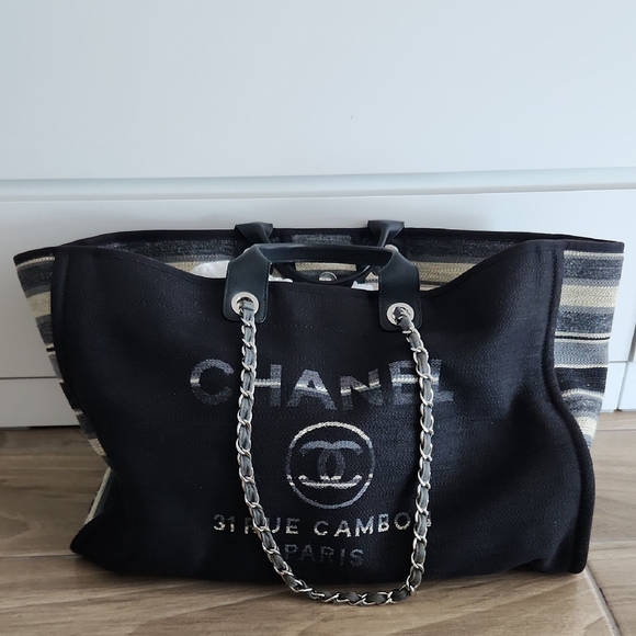 Authentic CHANEL XL Deauville Tote - Picture 2 of 10